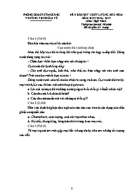 Đề khảo sát chất lượng đầu năm môn Ngữ văn 6 - Năm học 2016-2017 - Trường THCS Cẩm Vũ (Có đáp án)